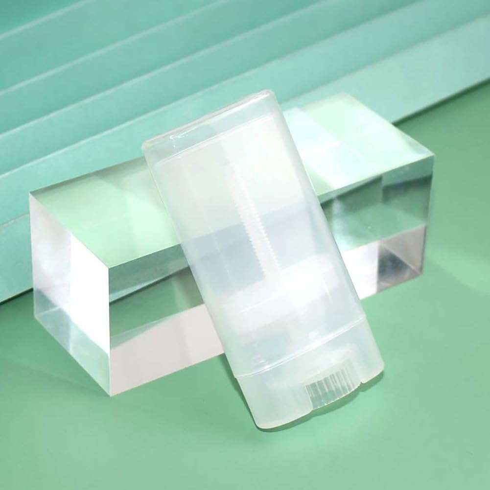 LJJCSFF 6 Pcs 15ml Oval Lip Balm Tubes Refillable Deodorant Stick Clear Deodorant Containers Empty Deodorant Tubes for DIY Lipstick 5