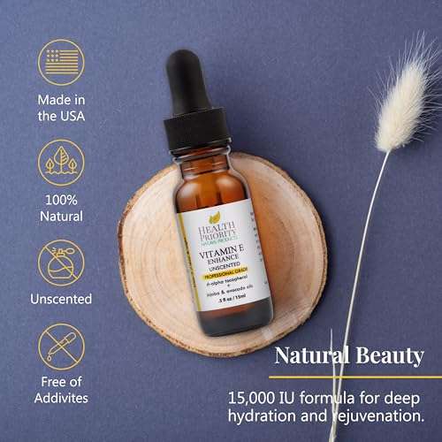 Health Priority Naturals Organic Vitamin E Oil for Skin - 0.5 Fl oz Vitamin E Serum with Jojoba and Avocado Oil - 15000 IU Unscented, Handcrafted for Face and Hair, Non-GMO and No Gluten 5