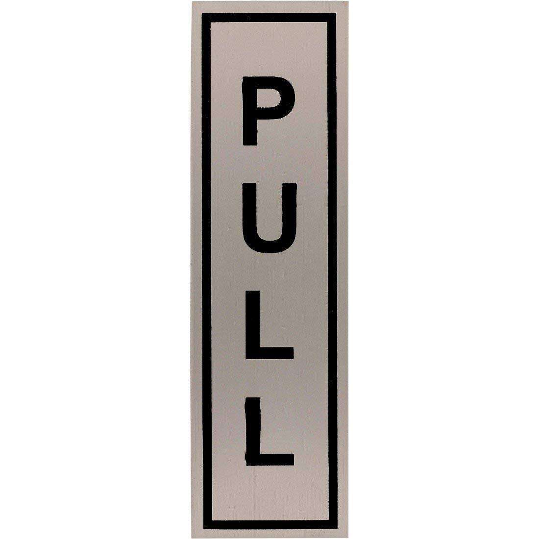 Sevendi Push Pull Sign Boards Self Adhesive Stainless Steel Push & Pull Signage Board for Glass Wooden Doors/Office Hospital Mall Gate Sticker Combo (Silver) 2
