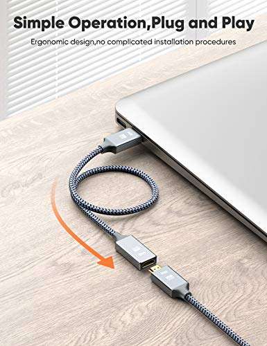 oldboytech HDMI Extension Cable 1.5FT, 4K HDMI Extender Male to Female Cable, Nylon Braided 2.0 hdmi Extender 4