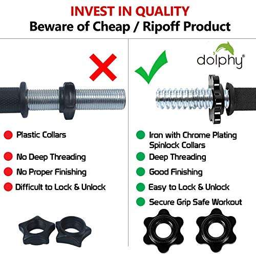 Dolphy Chrome Iron Adjustable Fitness Dumbbell Set for Home Gym (20 Kg) 5