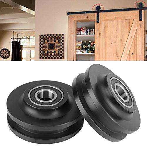 Sliding Barn Door Wheel, 2Pcs Hardware Hangers Rollers Silent Closet Cabinet Window Pulley Roller for Cabinet Window Home Use 2.75x1.34x0.59in 3
