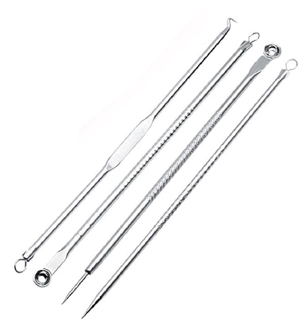 LA VENUST Stainless Steel Blackhead Whitehead Pimple Remover Acne Needles Set of 4 3