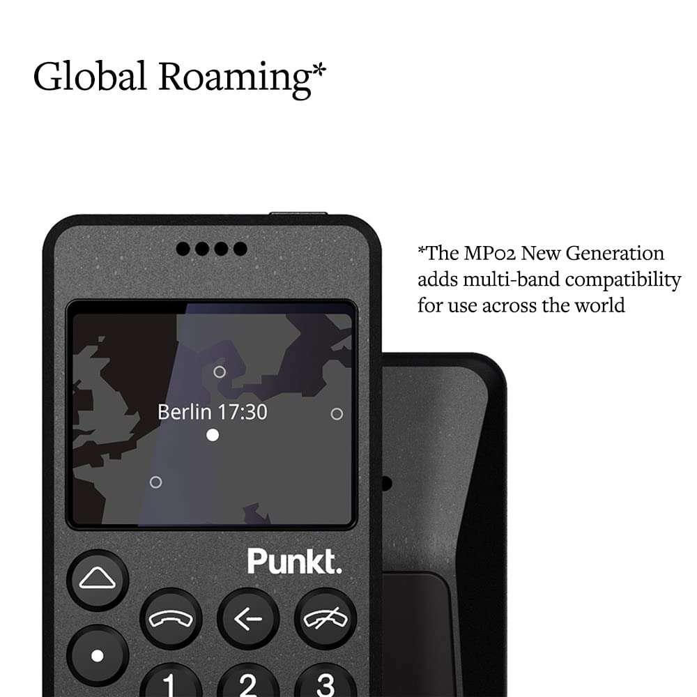 Punkt. MP02 4G LTE Minimalist Mobile Phone - Unlocked Cell Phone with Nano-SIM, Wi-Fi Hotspot, 2GB RAM+16GB Storage, Bluetooth, Digital Security, Multiband - Black 5