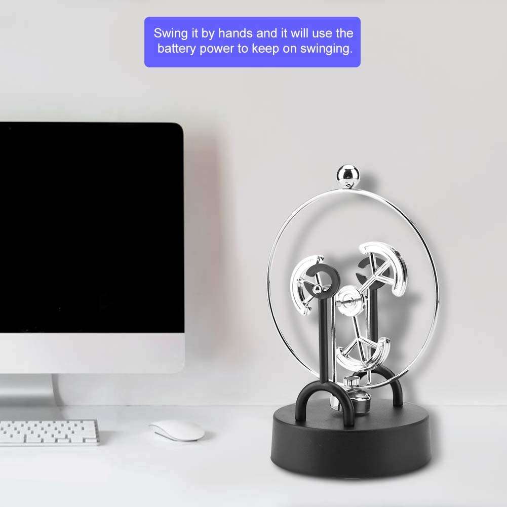 Yuecoom Perpetual Motion Model Decor, Permanent Movement Science Interior Decorative, Electronic Shake Wiggle Device Perpetual Motion Swinging Kinetic Art Craft Decoration(C203) 4