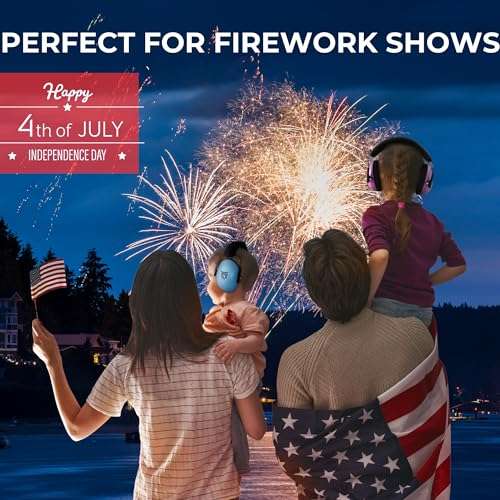 My Happy Tot Noise Cancelling Headphones for Kids, Adjustable Baby Ear Protection Earmuffs with Ergonomic Design, Pink 2