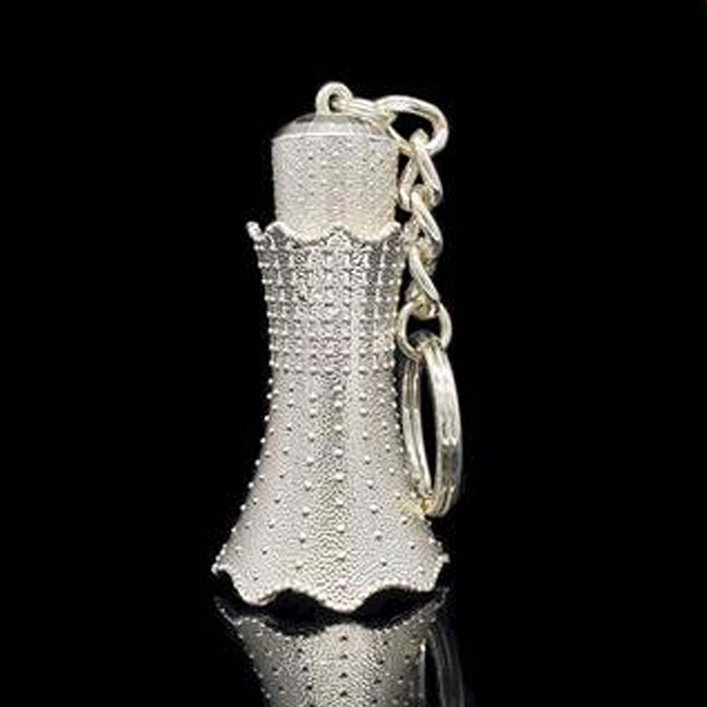 Koala Superstore 3ML Silver Vintage Essential Oil Bottle Keychain Dispenser Bottle Glass Empty Perfume Bottle Refillable Container 3