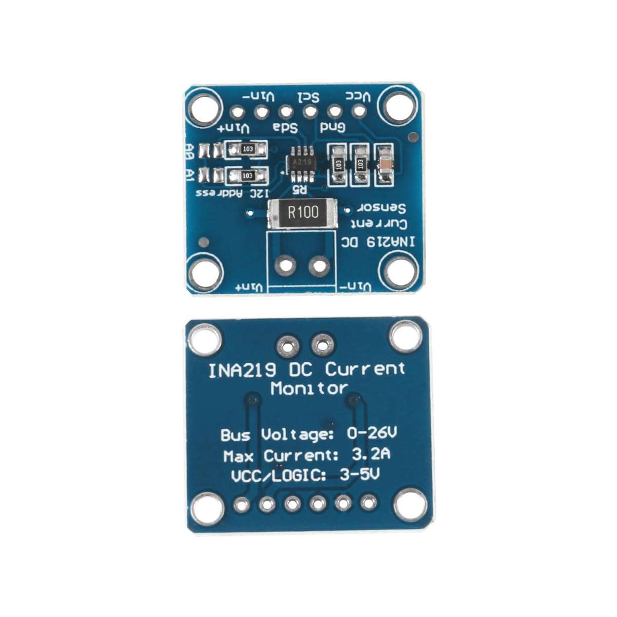 Ruiwaer Blue INA219 I2C Bi Directional DC Current Power Supply Sensor Breakout Module 4