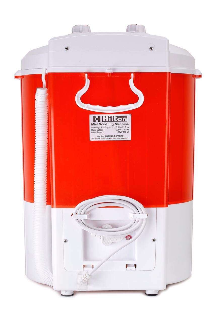 Hilton Electric 3 kg Single-Tub Washing Machine with Spin Dryer Portable Single Tub Washer - The Laundry Alternative Portable Clothes Washer Travel Washing Machine With Spin Dryer. (Berry Red) 2