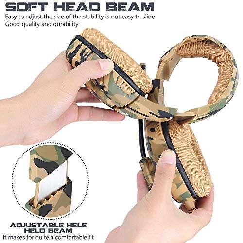 ONIKUMA K1B Stereo Gaming Headset with Mic and Controls for PC, PS4, Xbox and Mobiles (Camouflage Yellow) 3