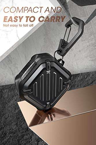 SUPCASE Unicorn Beetle Pro Series Case Designed for Galaxy Buds Live 2020 Release, Full-Body Rugged Protective Case with Carabiner (Black) 4