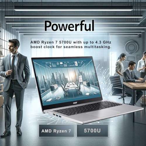acer Aspire Premium Laptop | AMD Ryzen 7 Processor | 32GB RAM | 1TB SSD (512GB PCIe + P500 500GB External SSD) |15.6" FHD Display | Long Battery Life | Sleek Design | Ethernet Port | Windows 11 Home 5