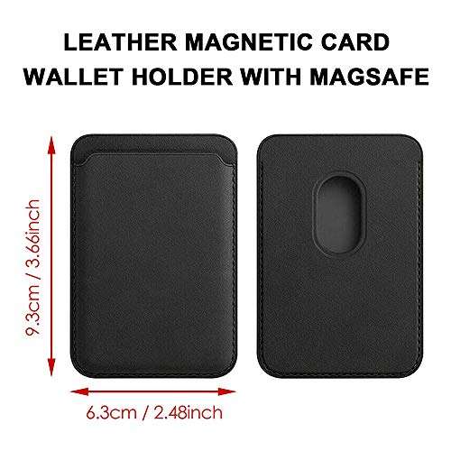 Case Compatible with iPhone 12/12 Pro/12 Pro Max Magnetic, Mag-Safe Leather Wallet Card Holder (Clear+Black, iPhone 12/12 Pro) 5