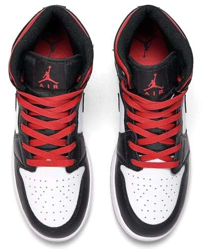 Big Kid's Jordan 1 Mid White/Gym Red-Black (DQ8423 106) - 7 4