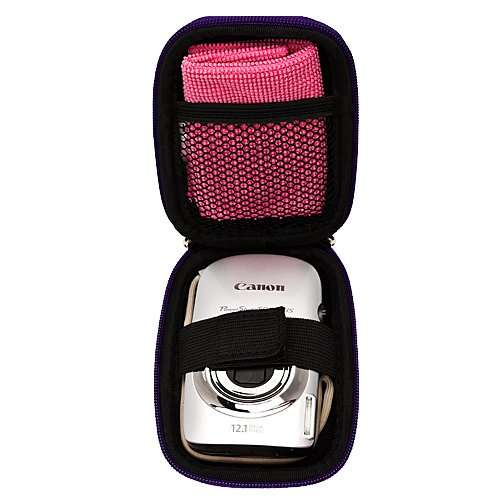Carbon Fiber Purple Carrying Case for Casio EXILIM EX H15 EX H20G EX Z35 EX Z550 EX Z800 EX Z2000 EX Z2300 Point and Shoot Digital Camera Tripod and Screen Protector 6