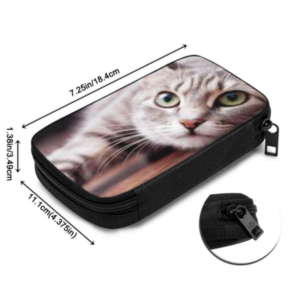 Electronics Accessories Organizer Bag Gray Fluffy Cat Concept Pets Banner Electronics Organizer Electronics Cable Organizer Storage Bag of Cases for Cable, Charger, Phone, USB, Sd Card 5