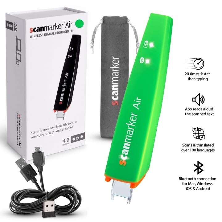 Scanmarker Air Pen Scanner & Translator Pen | Electronic Translation Pen & Smart Reading Pen for Dyslexia, Students & Professionals - Compatible with Mac, Windows, iOS & Android - Green 5
