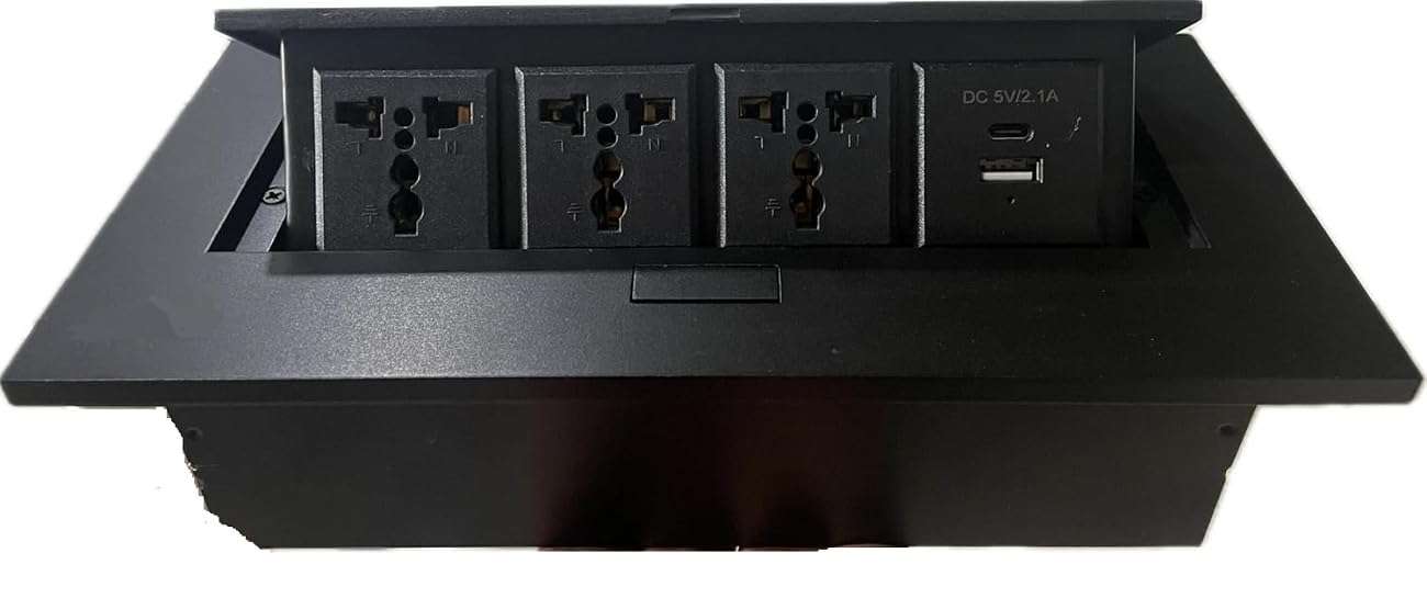 MakWorld® Hydraulic Popup Box for Conference Table with Desktop Socket (Style 5)