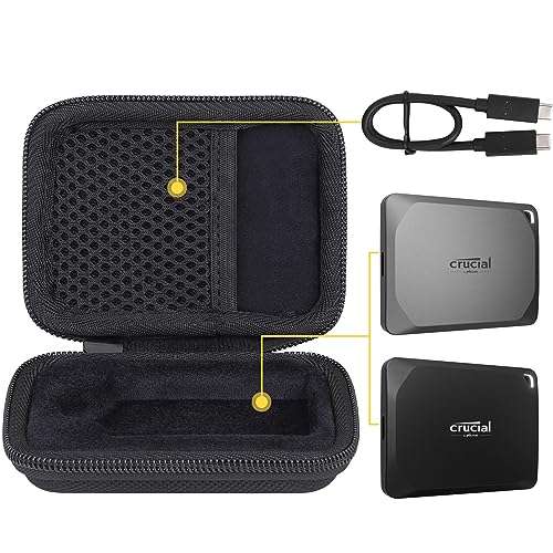 Aenllosi Hard Carrying Case Compatible with Crucial X9 / X9 Pro / X10 / X10 Pro 1TB/2TB/4TB Portable SSD,USB 3.2 External Solid State Drive & USB Cable Organizer(Case Only) 2