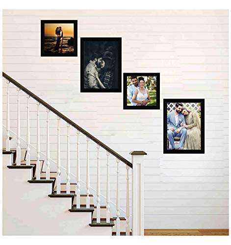 E Deals Set of 4 Collage Synthetic Framed with Acrylic Glass Photo Frame (9 Inch X 12 Inch - 2, 8 Inch X 8 Inch - 2) 1