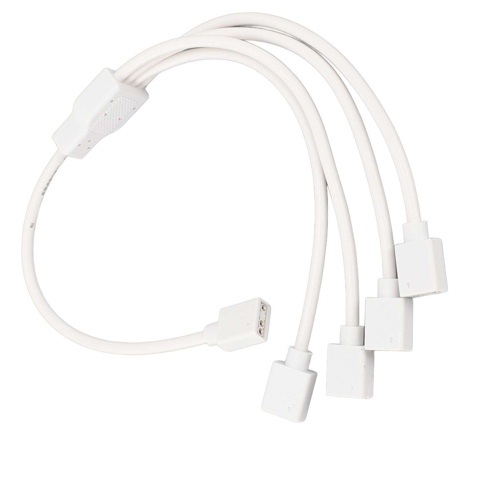 ARGB Splitter Cable, 1 To 4 Female To Female RGB Splitter Extension Cable for 5V ARGB Fan (White) 1