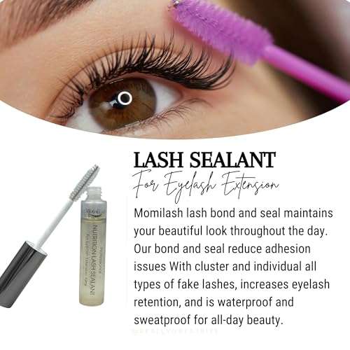 Momi Lash Sealant for Eyelash Extensions, Protective Layer for Cluster Lashes DIY Lash Extension Lash Sealer Long-Lasting 14 Days Lash Seal Clear10ml 4