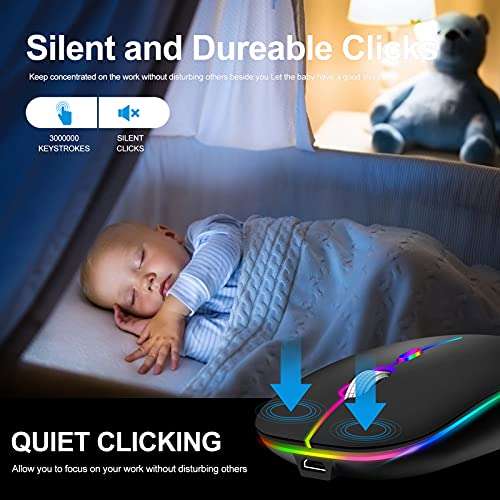 KLO Bluetooth Mouse for MacBook/MacBook air/Pro/iPad, Wireless Mouse for Laptop/Notebook/pc/iPad/Chromebook (Gold) 6