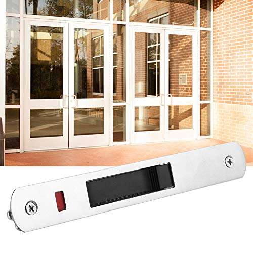 Walfront Sliding Door Lock, Household Stainless Steel Sliding Glass Door Window Single Lock Catch Hardware Fittings Modern and Simple, Sliding Door Lock 6