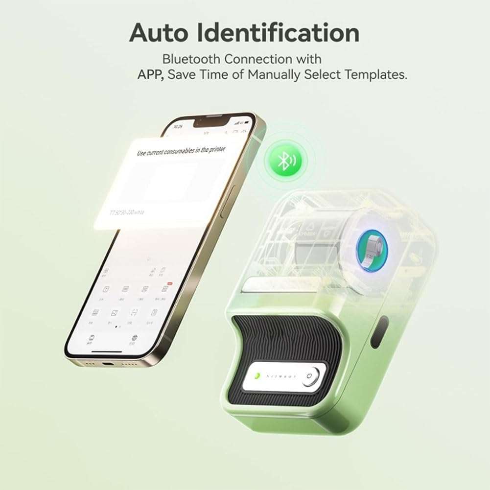 LABNRT Gift Tag Printer, B21 Portable Inkless Bluetooth Christmas Thermal Gift Tag Printer Label Maker Sticker Printer Machine with Tape, Label Printer for Home, Kitchen, School, Small Business(Red) 4