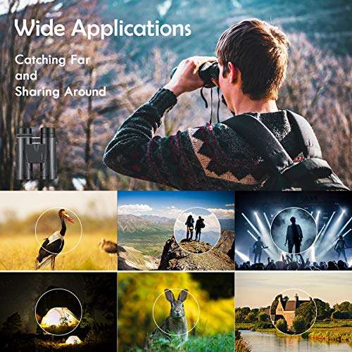 Binoculars for Adults and Kids with Smartphone Tripod, Large Eyepiece Compact Binoculars 12 X 42 with BAK 4 Roof Prism and FMC Lens, Hunting Binoculars for Bird Watching, Travel, Concerts, Sports. 4