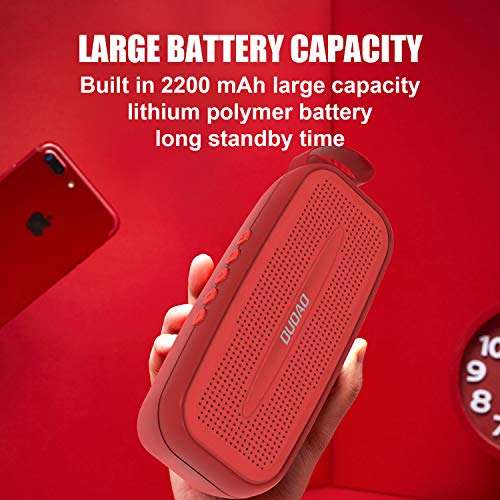 Dudao Portable Dolby Bass Dual Wireless Bluetooth 5.0 Speaker (Red) 5