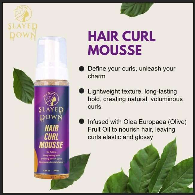 SLAYED DOWN Refine Me Curl Defining Mousse | Medium Hold for Soft Curls | Moisturizes & Controls Frizz | Mousse Hair Foam to Condition & Define | Styling Foam for Curly & Wavy Hair 4