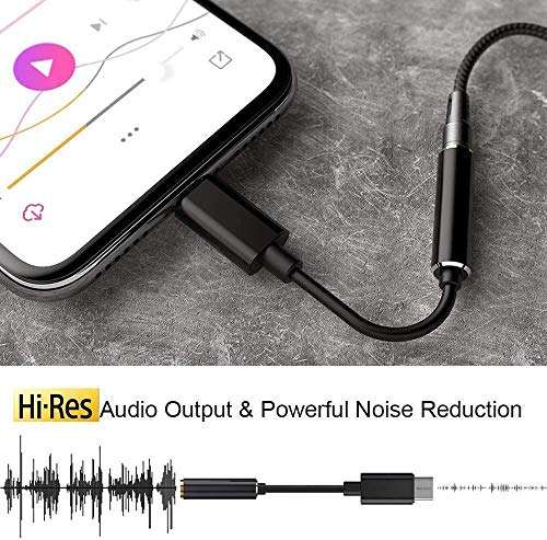 USB-C to 3.5 mm Headphone Jack Adapter[2 Pack Black], Type C to 3.5mm Aux Audio Earphone Dongle Jack Cable Adapter Connector for Samsung Galaxy/Huawei P30 Pro/Mate 10 Pro/iPad Pro/Google Pixel/OnePlus 3