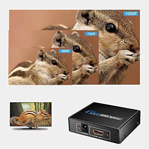 Microware HDMI Splitter 1X2 split one HDMI input to 2 HDMI output with power supply 4