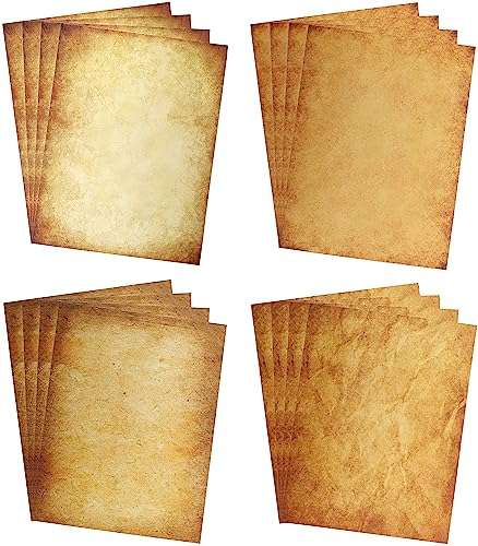 Cornucopia Brands Vintage Antique Design Stationery and Printer Paper, 8 1/2 x 11 inch, 124 Old Style Paper Sheets