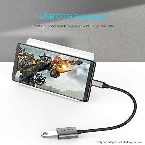 Tek Styz USB-C 3.0 OTG Adapter Compatible with Asus ZenPad S 8.0 PD for Quick Multi-Function Use of mice, Backup, Keyboard, microsdxc, Drives, Save, More (5Gbps) 5