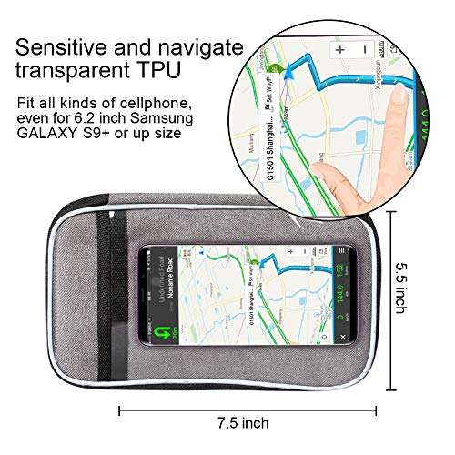 WOTOW Bike Basket Front Bag - Bike Handlebar Insulated Cooler Bag with Cup Holder, Waterproof Bicycle Storage Bag 2.75L for Adult Mountain Road Bikes with 8" Touch Screen Phone Holder 4