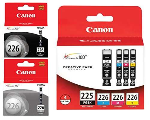 Canon Genuine PGI-225/CLI-226 Ink Tank Combo - 4-Pack (Black, Gray) 1