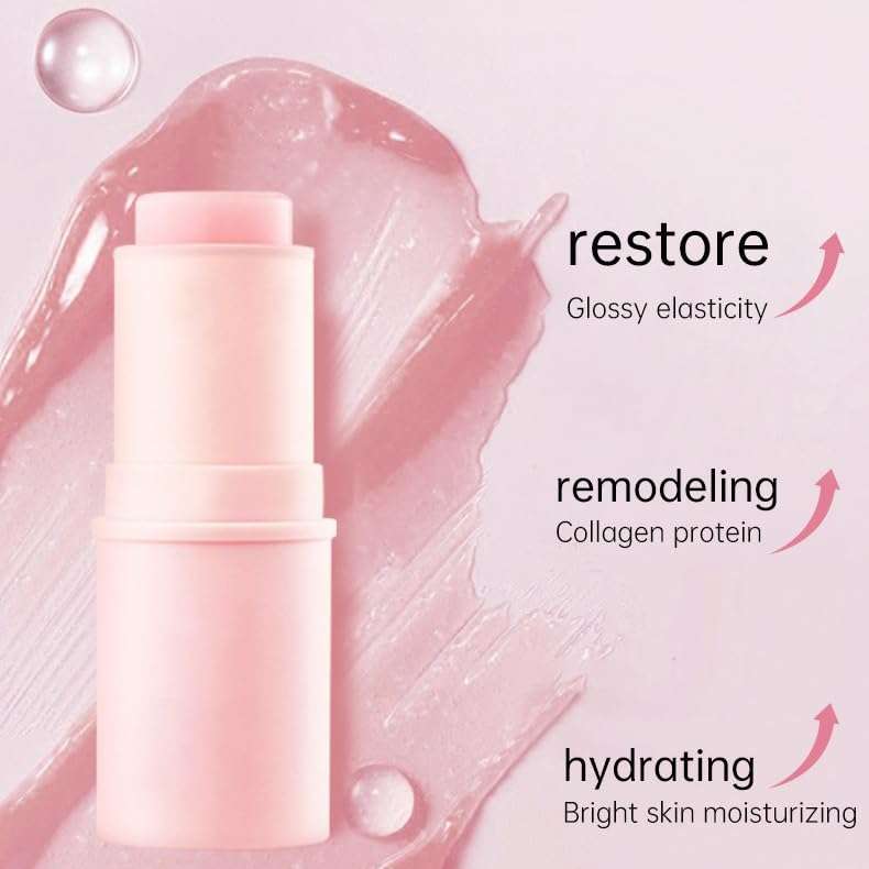 1 PC Tight and Fine Line Resistant Firming Collagen Bar Balm Stick, Hydrating Moisturizing smoothening Balm Stick for Face, Body and Hair, 3.5g / 0.19 OZ 4