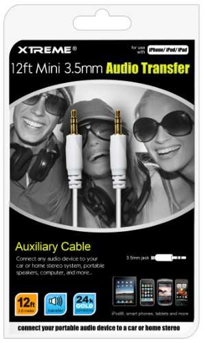 Xtreme 50612 3.5mm Audio Transfer - Data Cable - Retail Packaging - White