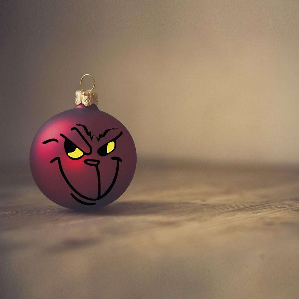 10 Pcs Christmas Ornament Stickers, Christmas Vinyl Stickers,Christmas Decoration Stickers, Christmas Ball DIY Face Stickers, Christmas Window Stickers, Christmas Party Waterproof Stickers - 2.2*2.2i 6