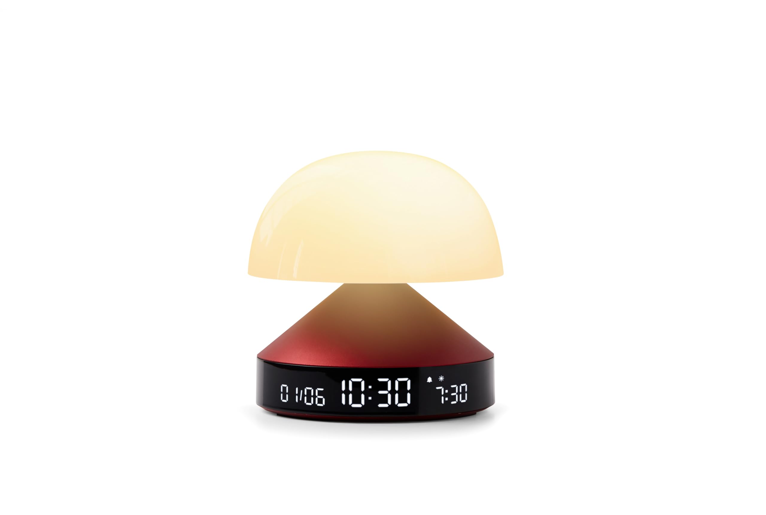 Lexon Mina Sunrise Alarm Clock, Wake Up Light & Sunset Lamp for Sleep Routine - Dark Red 1