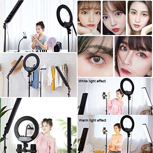 PLHMS LED Ring Light Photography Lighting Kit, with Tripod Stand, Adjustable Light, Photographic Video Fill Light, for Streaming, Makeup, Selfie Photography,A 2
