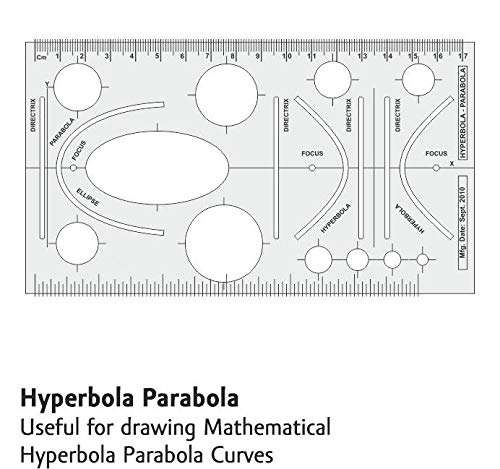 KHYATI Pro circle-25 Circles, Circle Master-35 Circles, Hyperbola Parabola, Geometry Template (16 Shapes), Set Square Big & Small Drafting Scale Ruler- Architect, Engineering/Other Students- Set of 6 5
