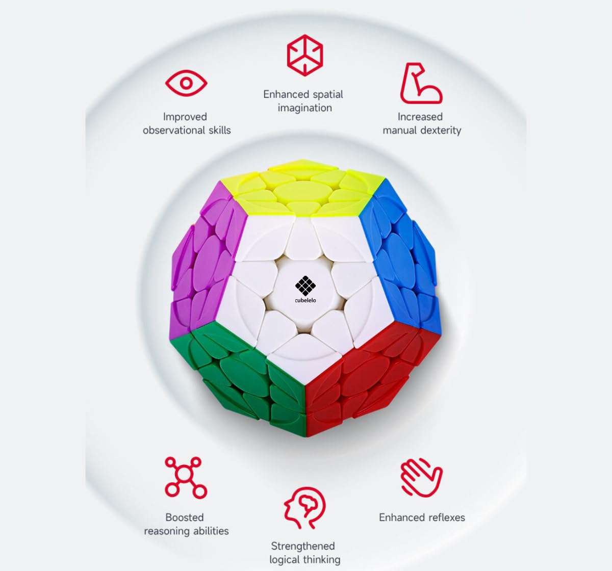 Cubelelo Drift Megaminx v2 Cube (New Improved Version) | 12-Sided Fun and Challenging Puzzle with Ridge Design | Smooth Turning Dodecahedron | Perfect for Speed-Cubing | Ideal for Kids & Adults 4