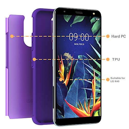 K40 Case,Xpression Plus/Solo/Harmony 3 X4 2019, Yuanming Dual Layer TPU & Hard Back Cover Bumper Protective Shock-Absorption & Skid-Proof Anti-Scratch Hybrid Case for K12 (Purple) 5