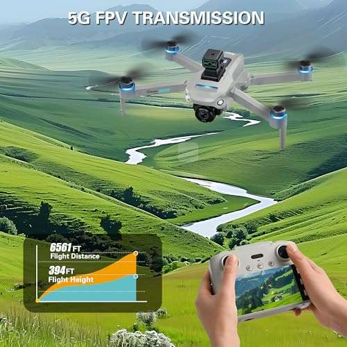 Drone with 4K UHD Camera for Adults,GPS RC Drone Brushless Motor,Upgraded Tablet Screen,2 Axis Gimbal EIS, Smart FPV Foldable Quadcopter for Beginners, Auto Return, Follow Me, Waypoints, 60 Mins Flight Time,Gift Drone, with Obstacle Avoidance 5