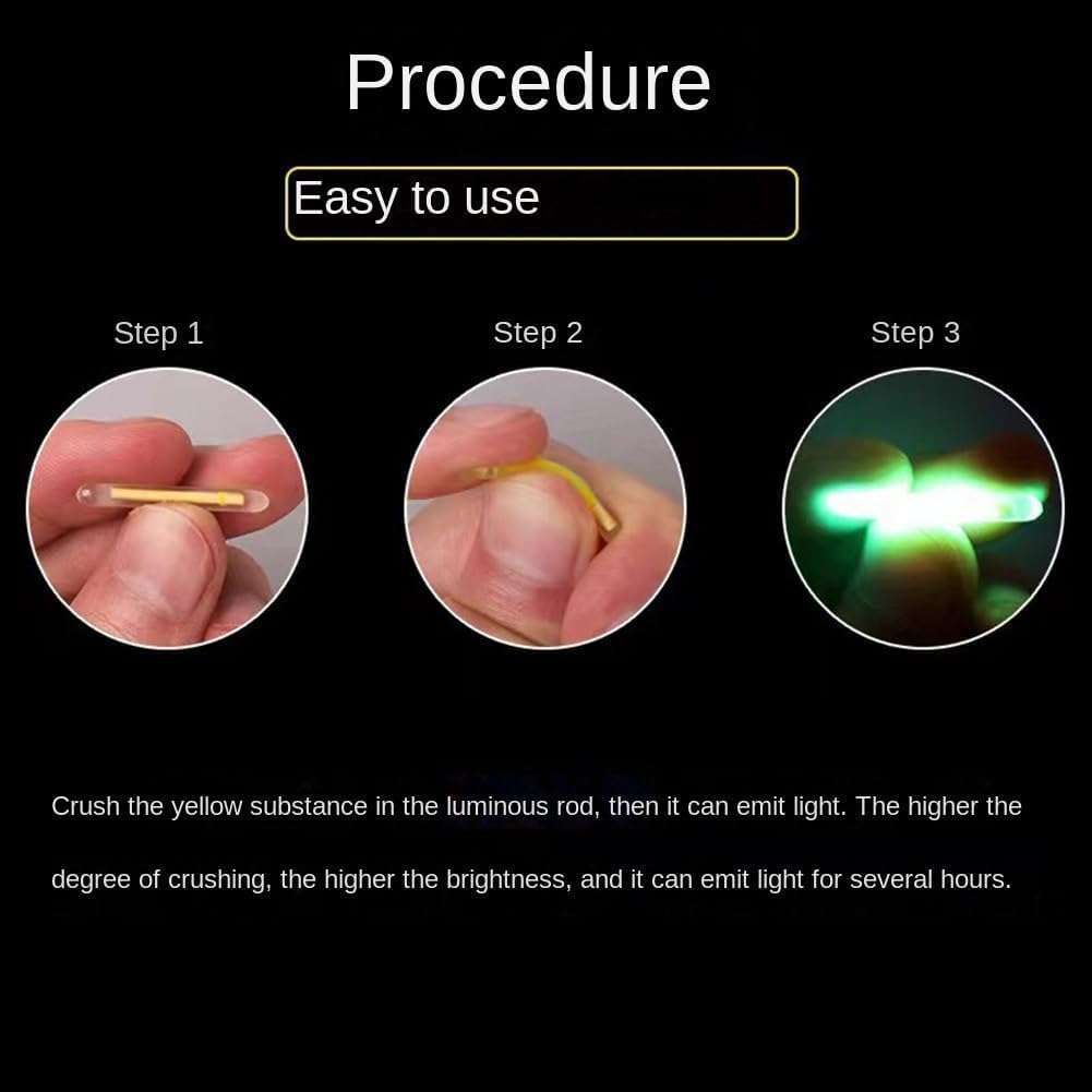 Fishing Glow Sticks, 20Pcs Rod Tip Glow Sticks, Fishing Rod Floats Glow Sticks, Fishing Rod Night Fishing, Fishing Float Accessories 6