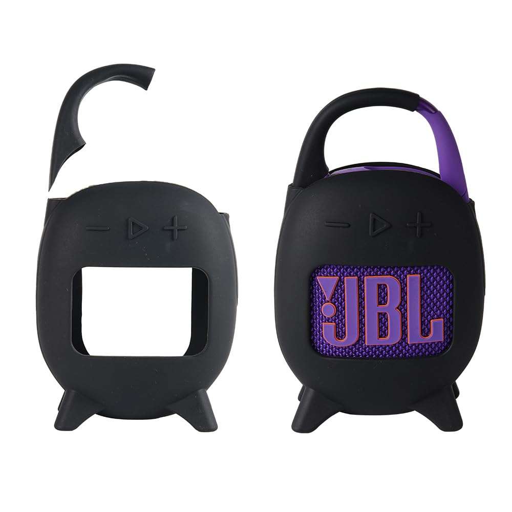 MIGOTODA Silicone Protective Case for JBL Clip 5 Portable Mini Bluetooth Speaker - Model JLCLP5-N2 (Black) 1