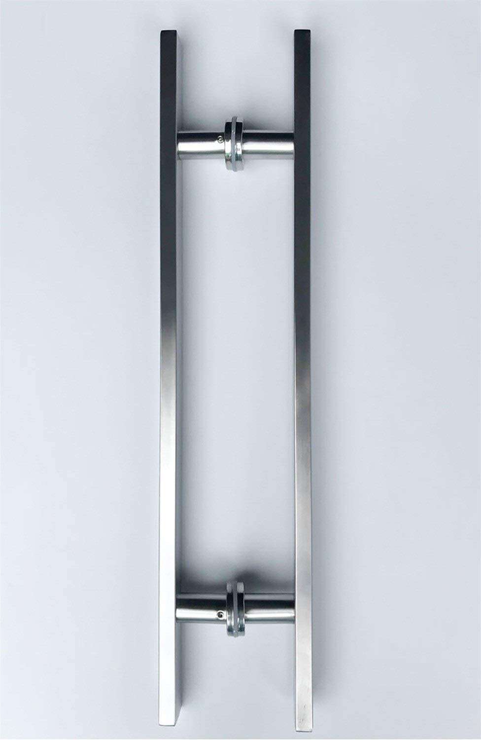 JF-Handrails Heavy Stainless Steel Door Handles, Square Tube Sliding Door Handle, Suitable for Glass Door/Wooden Door/barn Door, 12080cm 6